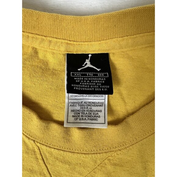 Vintage Air Jordan T-Shirt New Love Jordan 1 Flight Wings Size 2XL Yellow Y2K - Picture 5 of 11